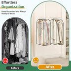 LANDNEOO 6 Pack Clear Garment Bags for Hanging Clothes with Zippers on Double Sides - 10'' Clothes Storage for Coat, Dress, and Fur in Closet - 32'' Long Suit Bags