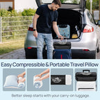 Cooling Shredded Memory Foam Travel & Camping Pillow Large, Adjustable College Dorm Pillow for Home-Like Comfort,Compressible Portable & Medium Firm Neck Support, Ideal Sleeping, Car, Airplane