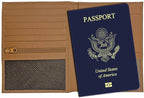 Light Brown RFID Genuine Leather Passport Wallet
