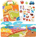 JoyCat Reusable Sticker Book - Animal Stickers for Toddlers, Kids Sticker Activity Book, Travel Toys for Road Trip, Car & Airplane, Educational Learning Gifts for Boys and Girls Ages 3-5 (Farm)