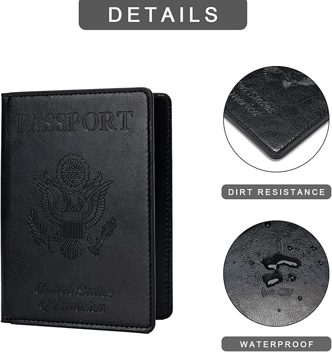 Honmein 2 Pcs Passport holders，Ultra Slim passport wallet，PU Leather Passport Cover for Women and Men