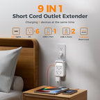 TESSAN Multi Plug Wall Outlet, 6 AC Outlet Extender with 3 USB Ports (2A1C) and Night Light, 3-Sided Multiple Wall Plug Expander，Charging Station for Cruise Travel, Home Office, Dorm Room Essentials