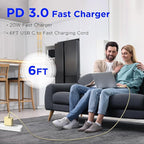 iPhone 17 16 15 Charger Fast Charging,2Pack 20W Apple iPad USB C Wall Chrager Block with 6FT USB C to C Cable for iPhone 17/Pro/Pro Max/17 Air/ 16/16 Pro/16 Pro Max/15/Plus/Pro/Pro Max (Yellow)