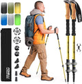 Foxelli Trekking Poles – Lightweight Collapsible Aircraft Grade Aluminum Hiking Poles with Cork Grips Quick Locks & All-Terrain Accessories – Pair of 2