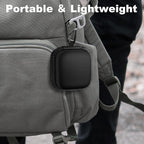 Square Earbud Case Portable EVA Storage Bag Cell Phone Accessories Organizer with Carabiner for Wired/Wireless Earphone, Earbud, Earpieces, SD Memory Card, Camera Chips, Tech Pouch, Black