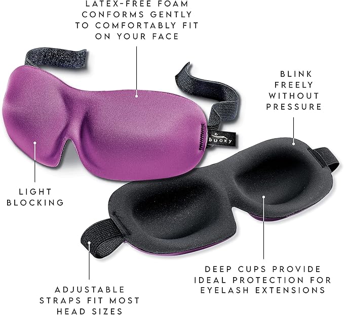 Bucky 40 Blinks No Pressure Printed Eye Mask for Travel & Sleep, Tie-Dye, One Size