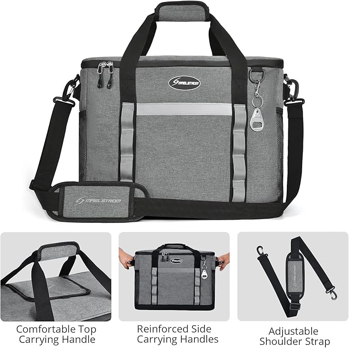 Maelstrom Collapsible Soft Cooler Bag,35/55/75 Cans Beach Cooler with Flip Top Lid, Ice Chest, Leakproof & Portable for Beach, Camping, Road Trips & Grocery Shopping