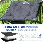 Bolosy Camping Stool Oversized Camping Foot Stool Ottoman 450 lbs Heavy Duty Camp Stool Padded Camping Chair Foot Rest Foldable Footrest