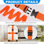 4 Pack Luggage Straps, Adjustable Travel Suitcase Belt Secure Lock Straps to Prevent Bursting, for Suitcases Briefcase & Travel Bags, Extends Life of Bag, 40''-78'' Length (Orange)