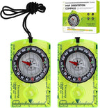 Multifunctional Waterproof Orienteering Compass Mini Portable Survival Compass for Map Reading, Hiking, Camping, Backpacking, Perfect Outdoor Scout Gifts for Kids, Orange