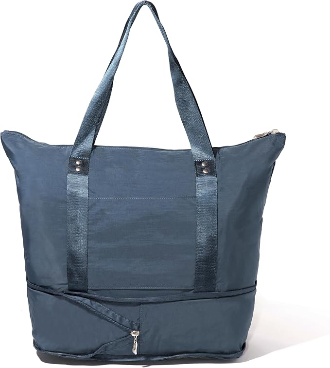 Baggallini Carryall Expandable Lightweight Travel Tote 22" Packable Folding Compact Nylon Washable Weekender w/Luggage Sleeve
