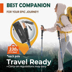 TREKOLOGY Trek-Z Cork Grip Trekking Poles – Lightweight Folding Hiking Poles, Adjustable Height, Compact Travel Design, Aircraft-Grade Aluminum Walking Sticks for Men & Women