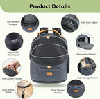 Morpilot Expandable Cat Carrier Backpack for Small Dogs & Cats Up to 20lbs, Breathable Mesh Pet Travel Backpack with Safety Leash, Foldable Airline Approved Carrier for Hiking Camping Outdoor, Grey