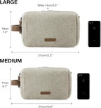 BAGSMART Toiletry Bag for Men, Canvas Travel Toiletry Organizer Dopp Kit Water-resistant Shaving Bag for Toiletries Accessories,Beige-Large