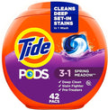 Tide Pods Laundry Detergent Pacs, 3-In-1 Stain Remover, Odor Fighter, Color Protector, 42 Count, He Compatible, Spring Meadow Scent