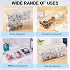 Tatuo 2 Pcs Cable Organizer Box with Wire Ties, Plastic Cord Storage Box with Lid, Electronics Organizer for Home Office Desk Organizers and Accessories (Clear,White)