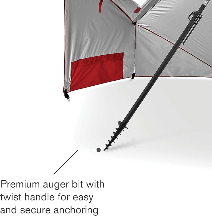Sport-Brella Premiere UPF 50+ Umbrella Shelter with Patented Side Panels and Tilt Mechanism, Heavy-Duty 1.25 Inch Center Pole, Auger Anchor for Sand and Grass