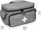 ALSLEA First Aid Bag Empty, Small Medicine Bag Portable Medical Supplies Organizer for Travel, Home, Office, Car, Outdoor, Camping, Hiking (Gray)