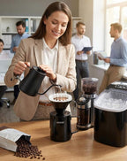 AGOGO Pour Over Coffee Maker Set - Unbreakable 304 Stainless Steel V60 Dripper & Server for Camping & Party, Includes 50 Paper Filters & Barista Towel - Black - 30oz