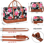 IBFUN Weekender Bags for Women, 21" Weekender Travel Bag, Travel Duffle Bag with Shoe Compartment Carry on Overnight Duffel Bag for Weekend Travel Business Trip, 3PCS