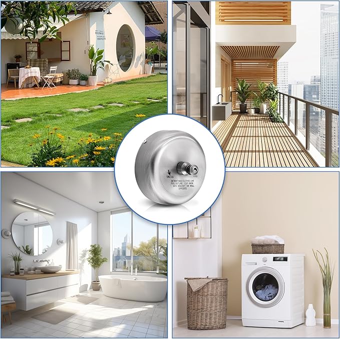 Retractable Clothesline,SUS304 Wall Mounted Clothing Line for Shower Room Bathroom Laundry (Brush Sliver)