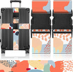 Slohif Luggage Straps for Suitcases Travel Belt Accessories Luggage Connector Identifiers 2 Pack Over Handle with Buckle Unique Nylon Adjustable Strap for Sleeping Bag Car Seat Simple Painting