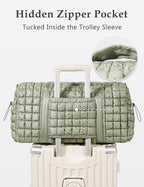 Quilted Travel Duffle Bag for Women Medium Weekender Bag Puffer Overnight Bag Large Soft Puffy Duffel Bag Carry-On Gym Bag Lightweight Personal Item Travel Bag for Trips Business Sport Airplane