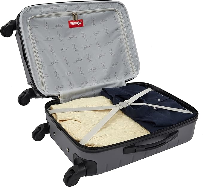 Wrangler Smart Spinner Hardside Luggage, 3 Piece Set, Quiet Shade