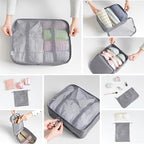 LANSKLBD 8 Set Packing Cubes for Suitcases Travel Luggage Packing Organizers,Travel Essentials Accessories Luggage Organizer with Shoe Bag Tioletry/Laundry Bag（Grey）