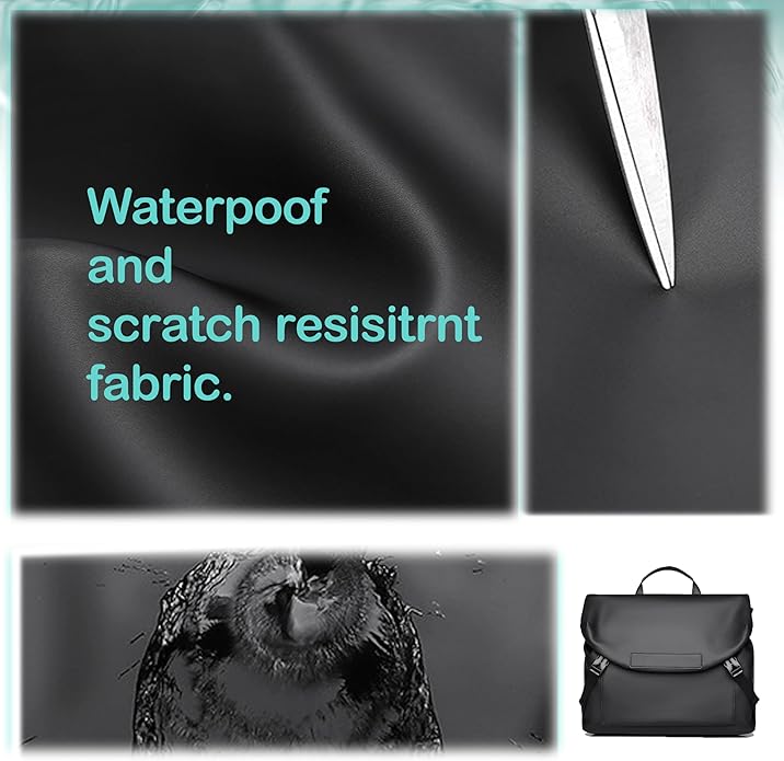Water-Resistant Messenger Bag for Men & Women, Lightweight Crossbody Laptop Briefcase for Commute, 13 inch Laptops, Durable Shoulder Bag with Adjustable Strap