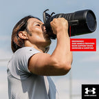 Under Armour Insulated Water Bottle with Handle & Fence Hook, Half Gallon Sports Water Jug, Leak-Resistant & BPA-Free for Baseball, Football & Gym - Academy/Black, 64oz