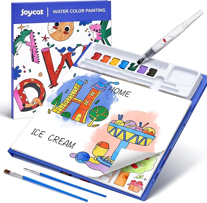 JoyCat Paint with Water Coloring Books for Toddlers, Watercolor Painting Sets for Kids Ages 3-5 4-8, Arts and Crafts Drawing Activities Toy Birthday Gifts for Boys Girls (Alphabet)