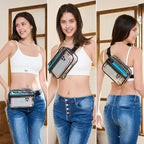 Clear Fanny Pack for Stadium Events - Clear Bag for Women Men | Lightweight Waist Pack for Concerts, Sports Games Day & Travel Stadium Approved Transparent Bag (Black)