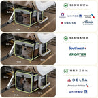 Lekereise Top-Expandable Pet Carrier 18x11x11Inch Delta American United Airline Approved Soft Sided Underseat to 15lbs Travel Carriers for Small Dogs Cats with Locking Safety Zippers Anti-Scratch Mesh