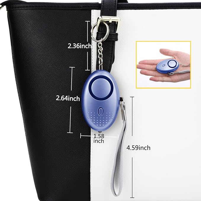 Personal Alarm for Women, 5 Pack 140DB Emergency Self-Defense Security Alarm Keychain with LED Light for Women Kids and Elders (Black, Blue, Purple, Rose Gold, Light Green)