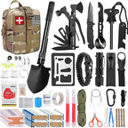 LUXMOM Emergency Survival Kit and First Aid Kit, 142Pcs Professional Survival Gear and Supplies Equipment with Molle Pouch, Gift for Christmas Men Dad Husband Camping Hiking Hunting Outdoor Adventure