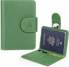ALLIVE Rfid Passport Holder for Travel Women, Rfid Passport Cover Wallet, Genuine Leather Passport Holder for Travel with AirTag Hidden, Airport Essentials, Travel Gifts (Avocado Green)