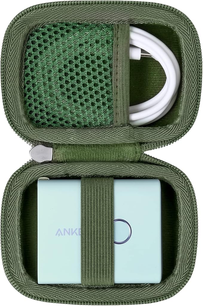 Khanka Hard Case Replacement for Anker 45W Wall Charger 5,000mAh 20W Portable Charger, 521 Power Bank (PowerCore Fusion), Case Only (Green)