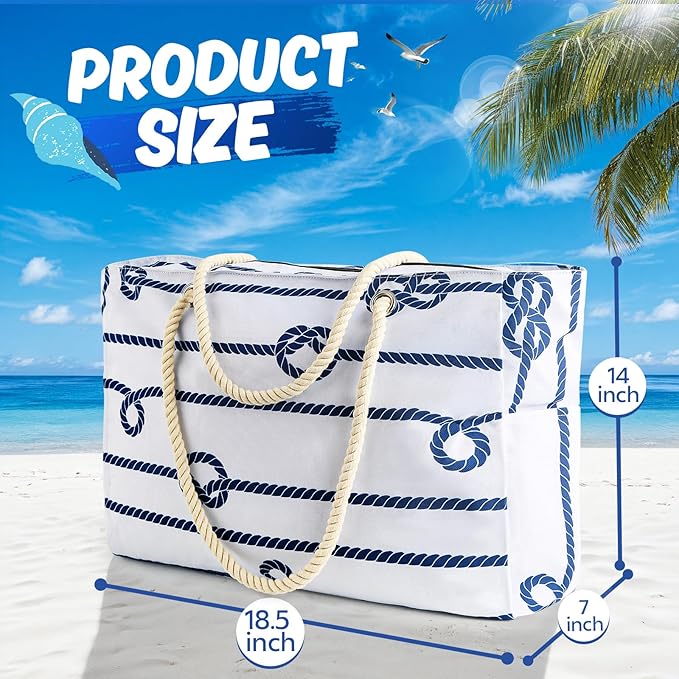 SRISE Large Beach Bag for Women & Men, Beach Bags Waterproof Sandproof, Travel Tote Bag, Swim Pool Bag for Family Outdoor
