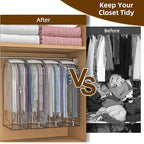 Upgraded Thickened Clear Garment Bags for Hanging Clothes 4 Packs, 10“ Gusseted and 40" Clothes Protectors for Hanging Clothes for Closet, Shirts, Coats, Dresses