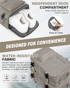 WONHOX Carry on Travel Laptop Backpack for Women Men Flight Approved,Backpack for Women Travel Bag Hiking Outdoor Sports Rucksack Casual Daypack, Grey Brown