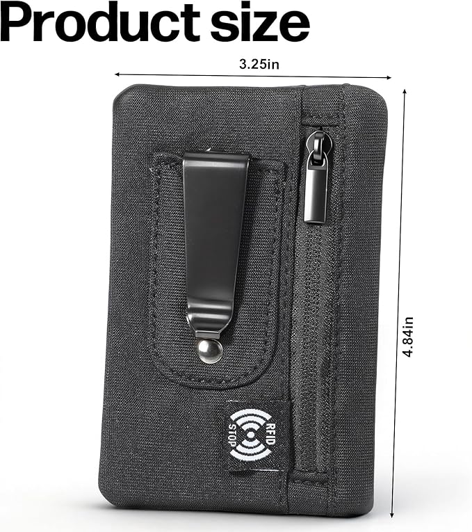 RFID Blocking Clip Stash Pocket, Ultra Thin Anti-Theft Travel Pouch, Compact Hidden Travel Belt Wallet for Cards & Cash Pickpocket Hidden Clips Stash Credit Card Holder for Everyday Carry Traveling