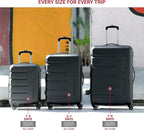SwissGear 7366 Signature Hardside Expandable Luggage with Spinner Wheels, TSA Lock, Cup-Holder, Black, 2-Piece Set (19/27)