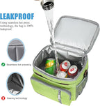 MIYCOO Lunch Bag & Lunch Box for Women Men, Double Deck Leakproof Insulated Soft Large Adult Camping Cooler bag for Work, Beach, Picnic, Travel (Green, 15L)