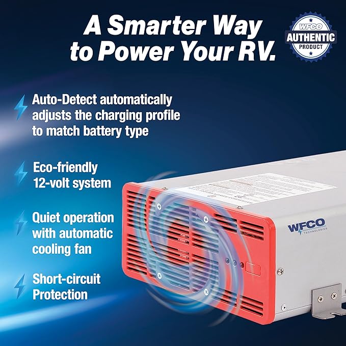 WFCO WF-68100A-AD WF-6800 Series Deck-Mount Converter Charger - 100 Amp , Gray