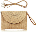 COOKOOKY Straw Clutch Handbag Summer Beach Straw Purse for Women woven Envelope Bag | Straw, Summer, Beach, woven, Straw, Summer