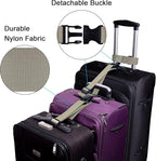 Wisdompro 2 Pcs Add a Bag Luggage Strap, Heavy Duty Adjustable Suitcase Belt Travel Attachment Travel Accessories for Connecting Your Luggage Together - Khaki (T-Type and Normal)