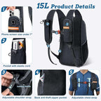 BECOJADDE 15L Small Hiking Backpack for Men Women Foldable Packable Back Pack Ultralight Hiking Daypack for Travel Camping Outdoor, Black