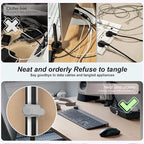 Silicone Cable Ties Cord Organizer for Cable Management, 16PCS 4.2" and 7.1" Reusable Cable Organizer Electronic Accessories for Home, Office, Kitchen, School, Travel (Grey)