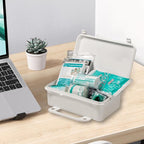 General Medi 120 Pieces Hardcase First Aid Kit - First Aid Box Includes Instant Cold Pack, Emergency Blanket for Travel, Home, Office, Vehicle, Camping, Workplace & Outdoor